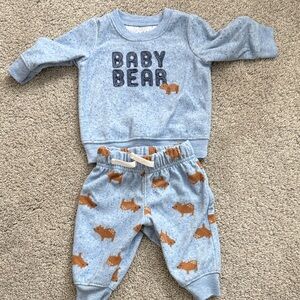Carter's Light Blue Baby Bear Sweatshirt & Bear Print Joggers